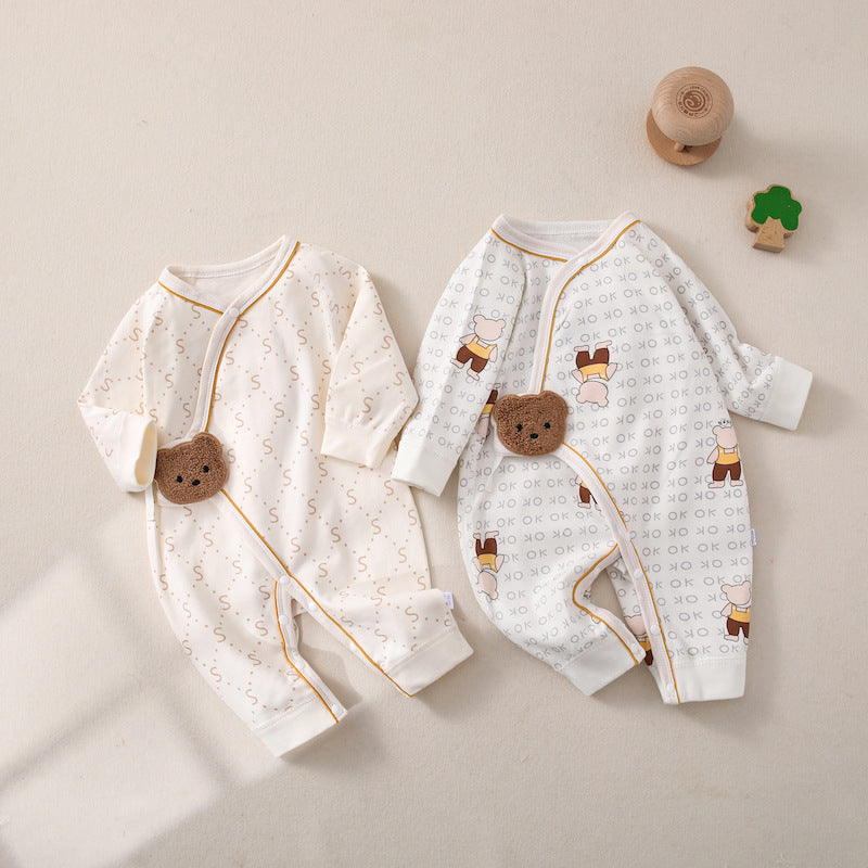 Newborn Side Closure Bear Romper