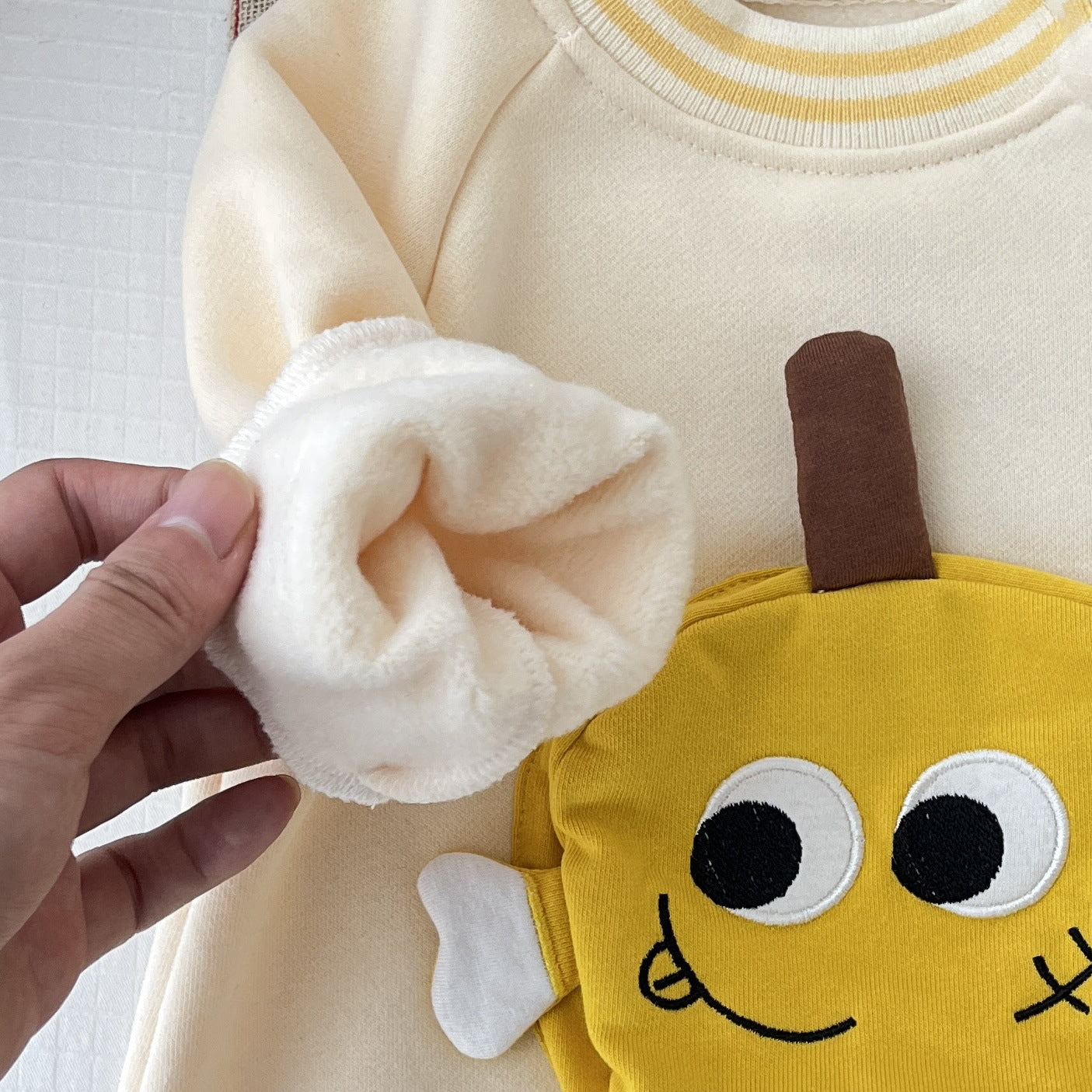Yellow Cartoon Cozy Romper