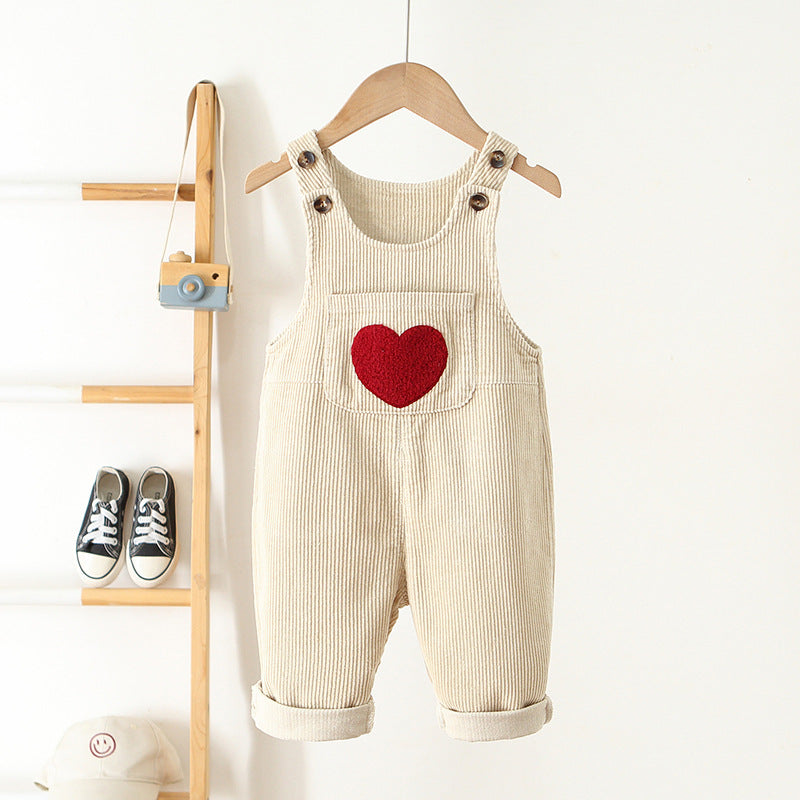 Corduroy Love Girls Embroidered Jumpsuit