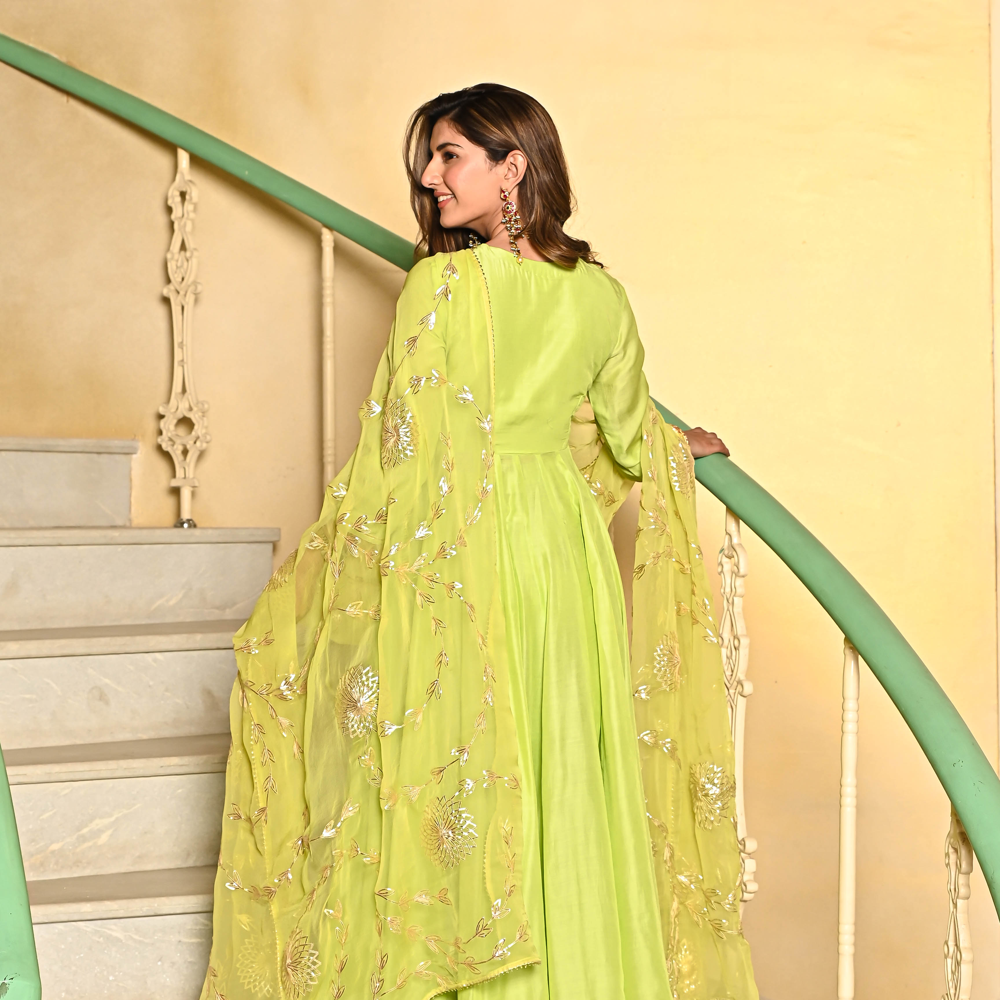 Bunaai Green Gotta Salwar Suit