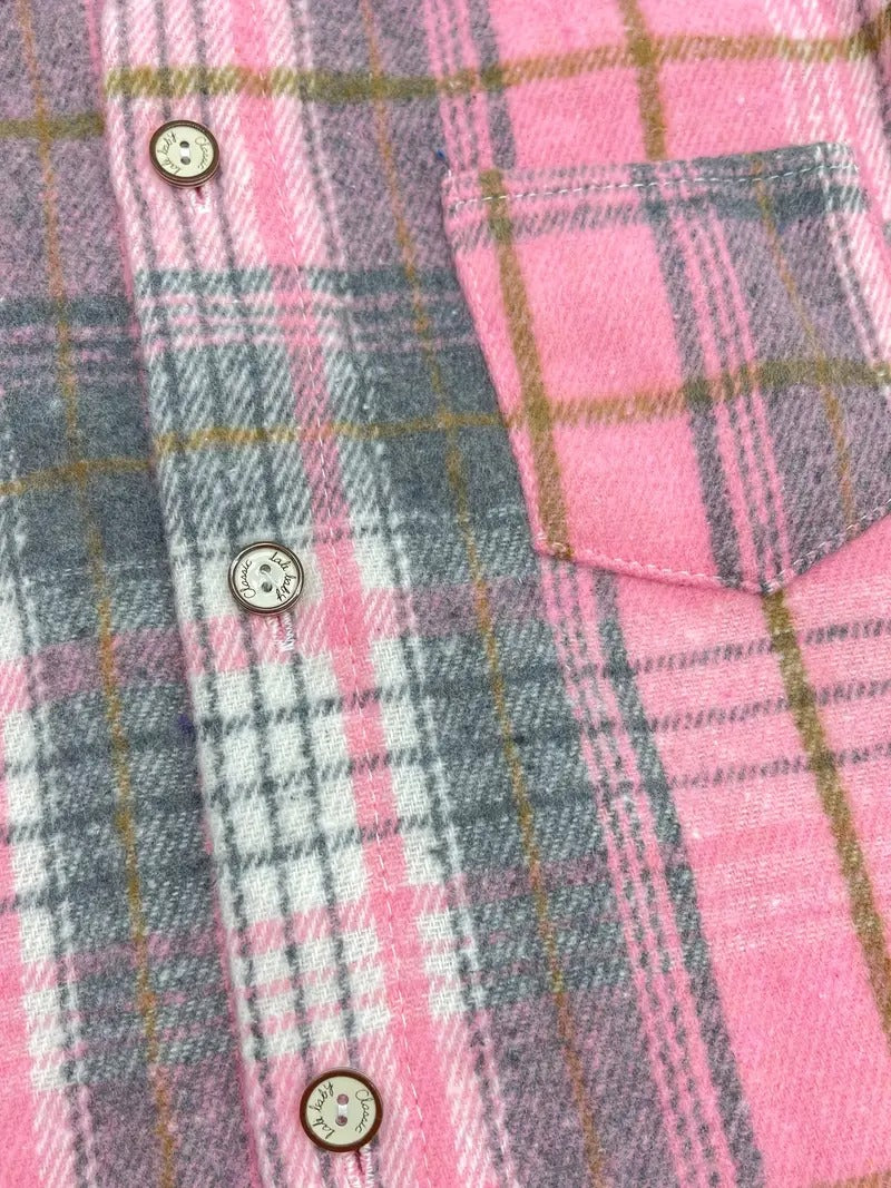 Pink Plaid Jacket Boys Shirt