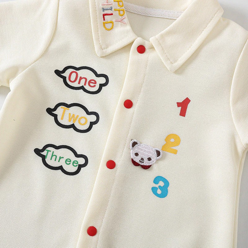 One Two Three Baby Boys Girls Romper